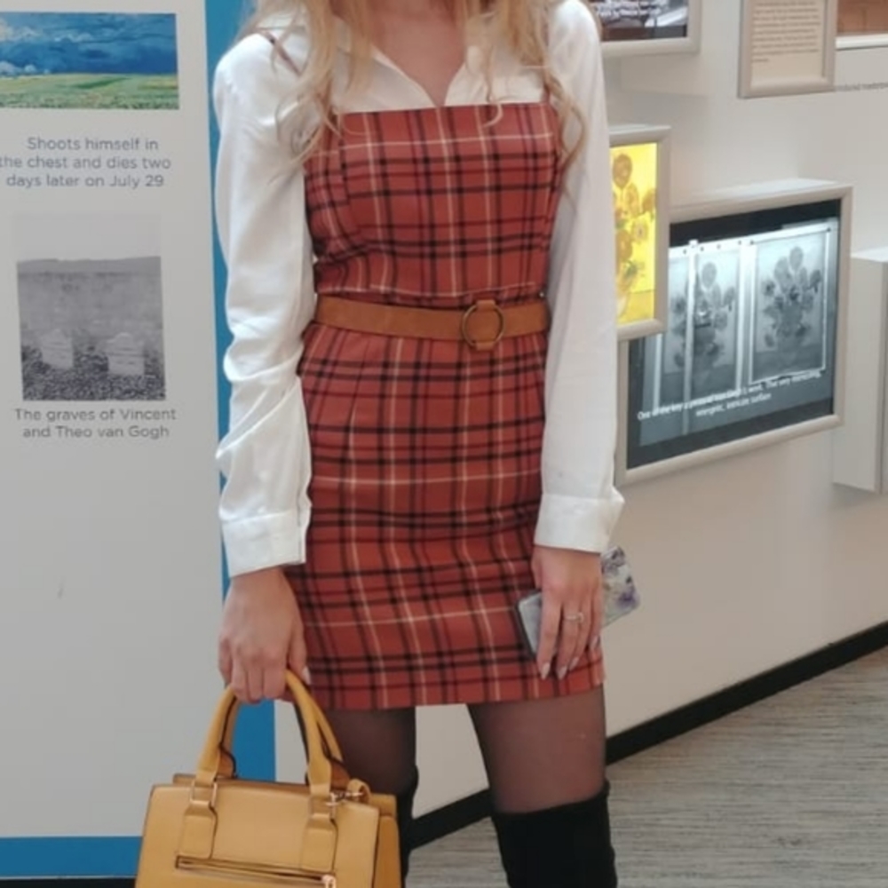 Mini plaid dress